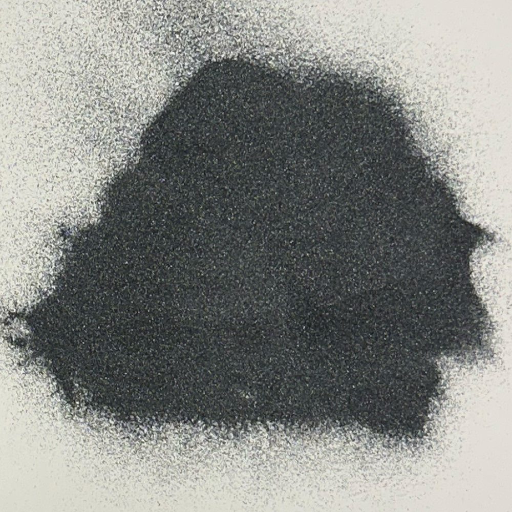 Small pile of B-SC-B-180 black silicon carbide media, 180 grit