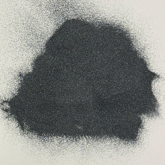 Small pile of B-SC-B-180 black silicon carbide media, 180 grit
