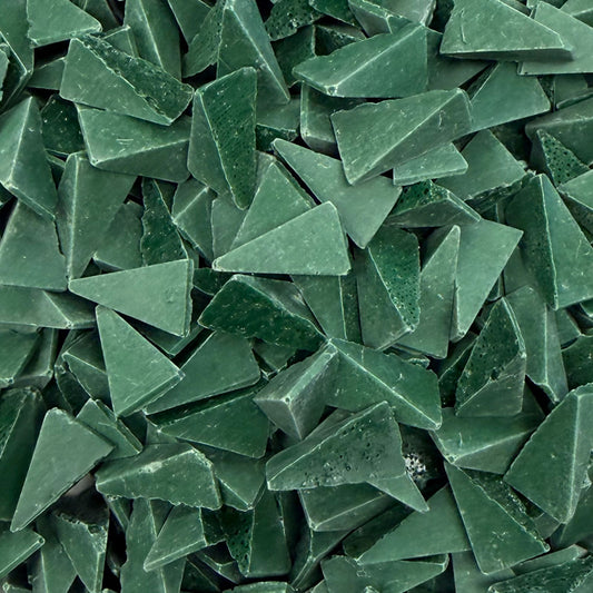 Close-up of R-700 WED 01 plastic media, wedge shaped